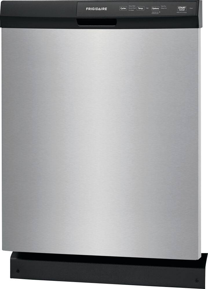 Left. Frigidaire - 24" Front Control Built-In Dishwasher with 3-Cycles, 55 dBA - Stainless steel.