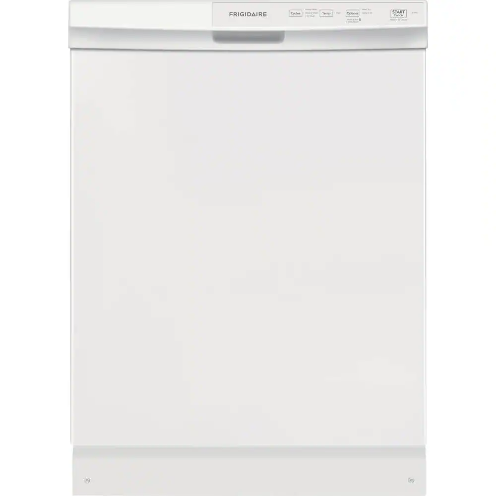 Frigidaire - 24" Front Control Built-In Dishwasher with PowerPlus Cycle, 60 dBA - White
