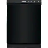 Frigidaire - 24" Front Control Built-In Dishwasher with 3-Cycles, 60 dBA - Black - Front_Zoom