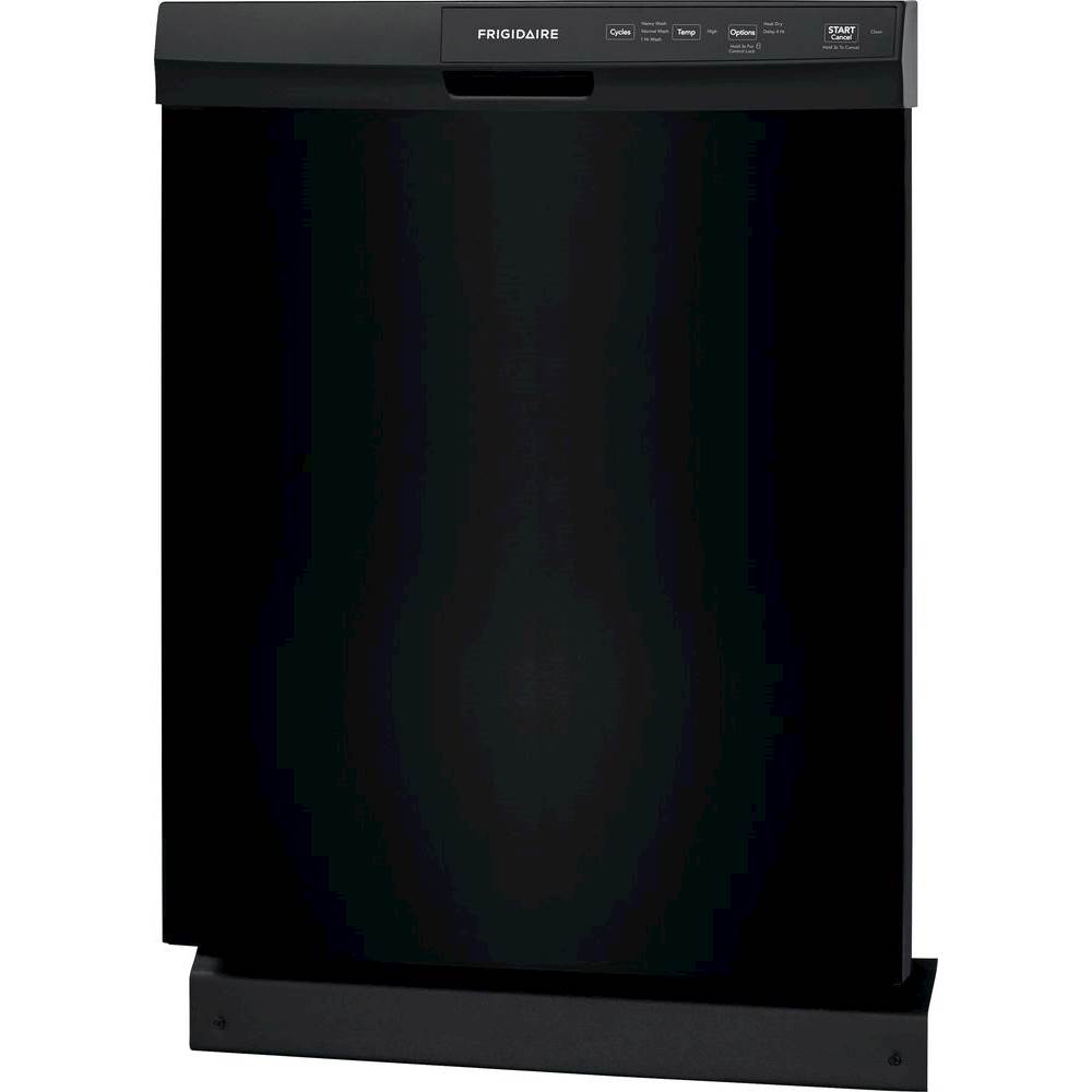 Left View: GE - 24" Top Control Tall Tub Built-In Dishwasher - Black
