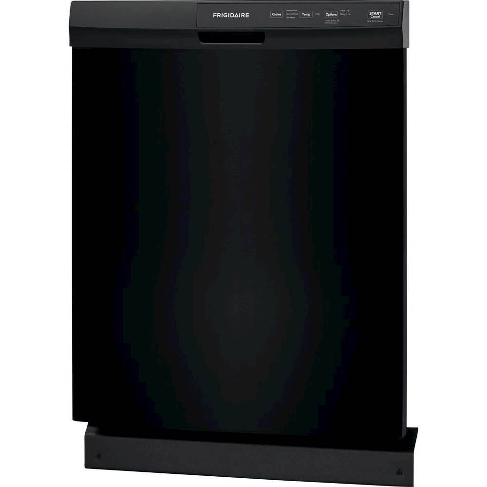 Left. Frigidaire - 24" Front Control Built-In Dishwasher with 3-Cycles, 60 dBA - Black.
