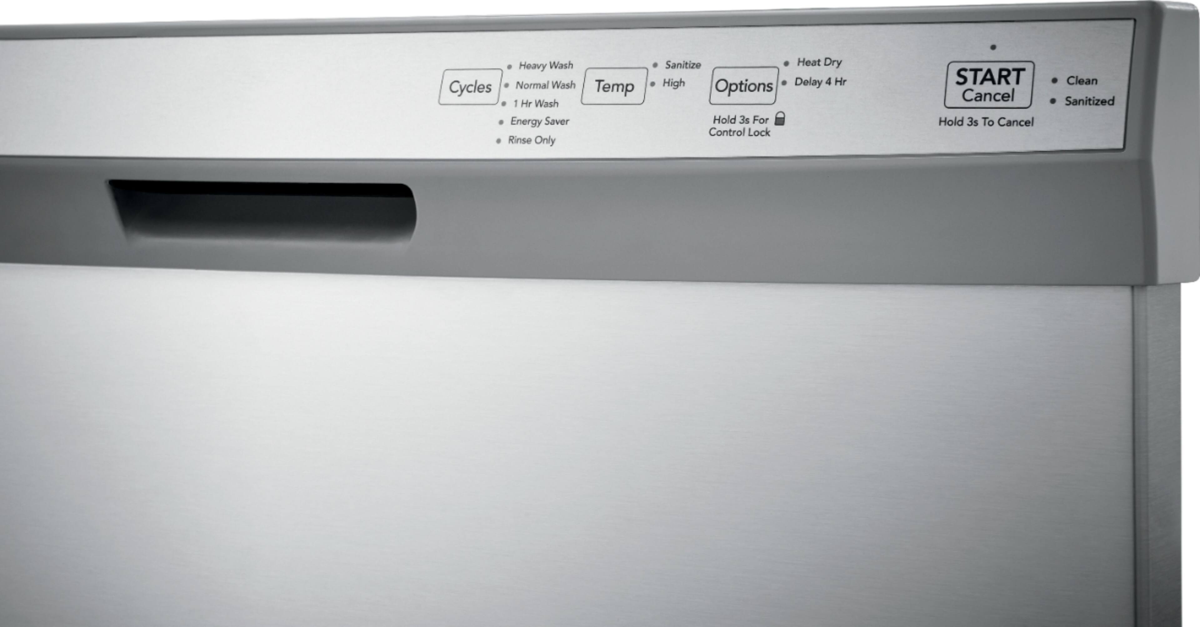 Alt View 2. Frigidaire - Frigidaire 24" Front Control Built-In Dishwasher, 55dba - Stainless Steel.