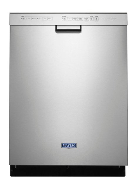 Maytag – 24″ Front Control Built-In Dishwasher with Stainless Steel Tub – Stainless steel