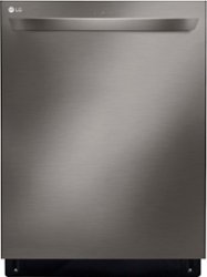LG - 24" Top-Control Built-In Smart Wifi-Enabled Dishwasher with Stainless Steel Tub, Quadwash, and 3rd Rack - Black Stainless Steel - Front_Zoom
