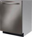 Left Zoom. LG - 24" Top-Control Built-In Smart Wifi-Enabled Dishwasher with Stainless Steel Tub, Quadwash, and 3rd Rack - Black stainless steel.