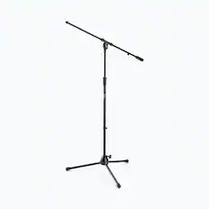 Front. On Stage Stands - On-Stage MS9701B+ Heavy-Duty Euro-Boom Mic Stand (Setup for Vocal and Instrument Microphones, Adjustable Height, - Black.