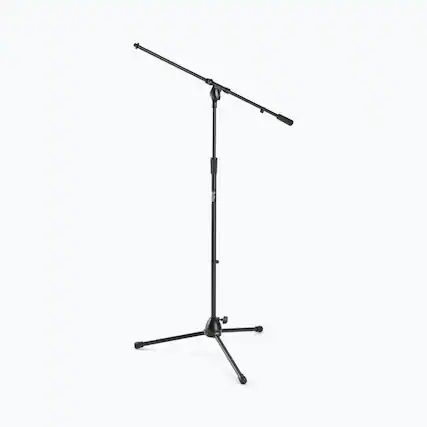 Front. On Stage Stands - On-Stage MS9701B+ Heavy-Duty Euro-Boom Mic Stand (Setup for Vocal and Instrument Microphones, Adjustable Height, - Black.
