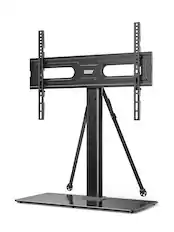 Front. ErgoAV - Tabletop TV Stand+Swivel for 40 -75" TV - Black.