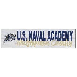 Jardine - Navy Midshipmen 10'' x 40'' Logo Sign - White