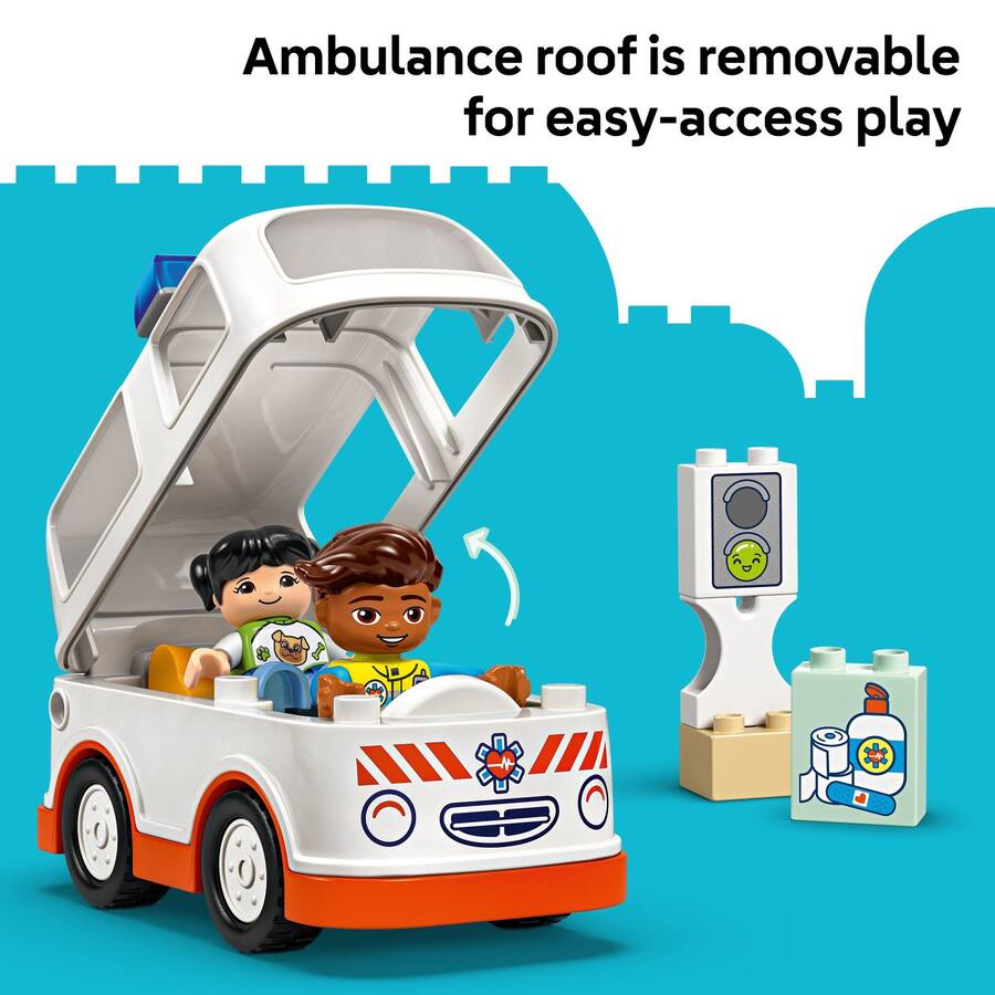 LEGO DUPLO Town Ambulance Driver Building Toy 10447 6526183