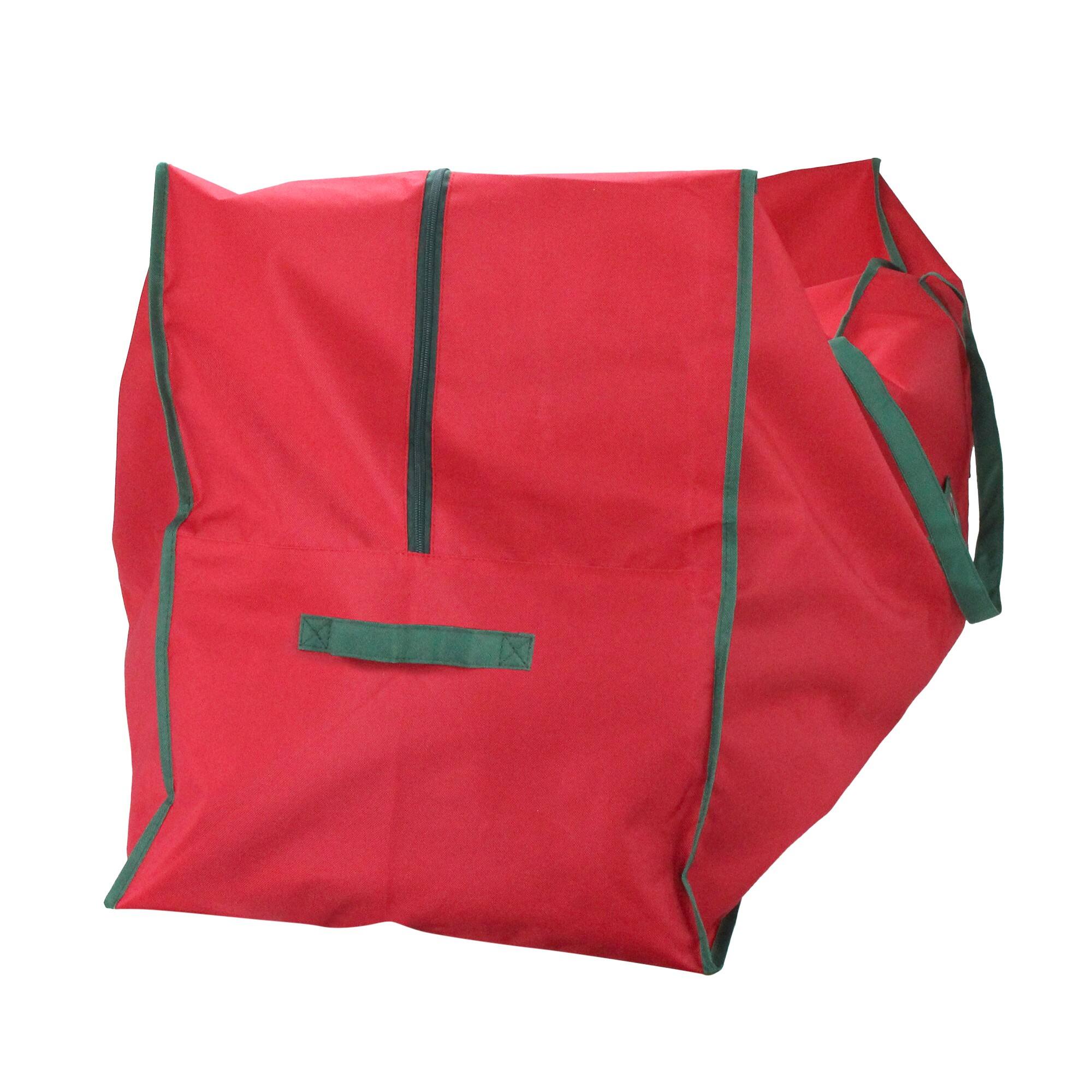 Alt View 2. Northlight - 43” Red and Green Multipurpose Christmas Storage Bag - Green.