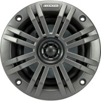 KICKER - KM Series 4" 2-Way Marine Speakers with Polypropylene Cones Pair - Charcoal And White - Front_Zoom