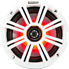Front. KICKER - KM Series 6-1/2" 2-Way Marine Speakers with Polypropylene Cones Pair - Charcoal And White.