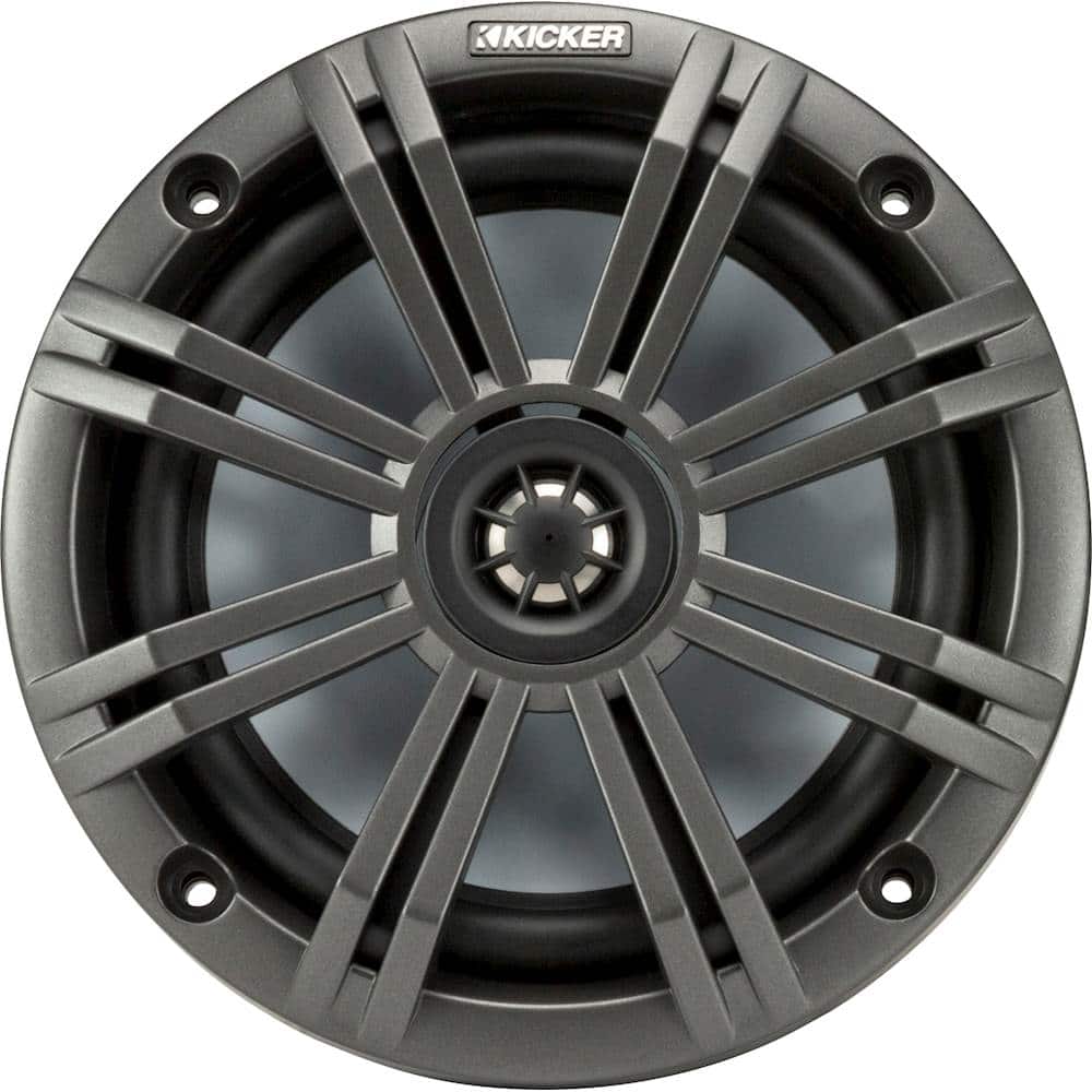 KICKER - KM Series 6-1/2" 2-Way Car Speakers with Polypropylene Cones (Pair) - Charcoal And White - Front_Zoom