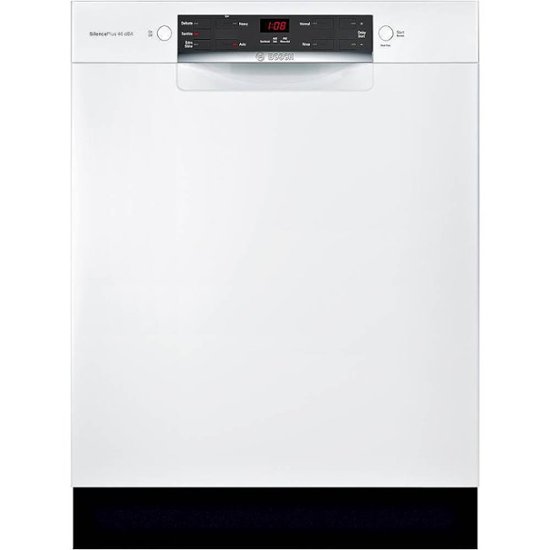 Bosch – 300 Series 24″ Front Control Built-In Dishwasher with Stainless Steel Tub – White