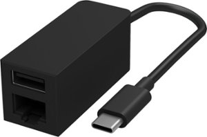 Microsoft - Surface USB-C to Ethernet and USB Adapter - Black - Front_Zoom