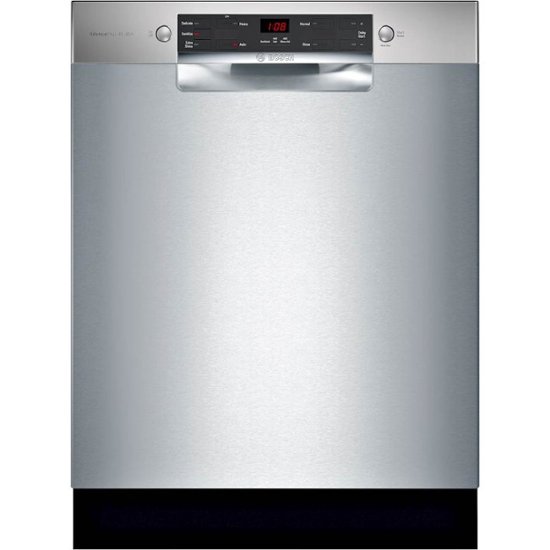 Bosch – 300 Series 24″ Front Control Built-In Dishwasher with Tub – Stainless steel
