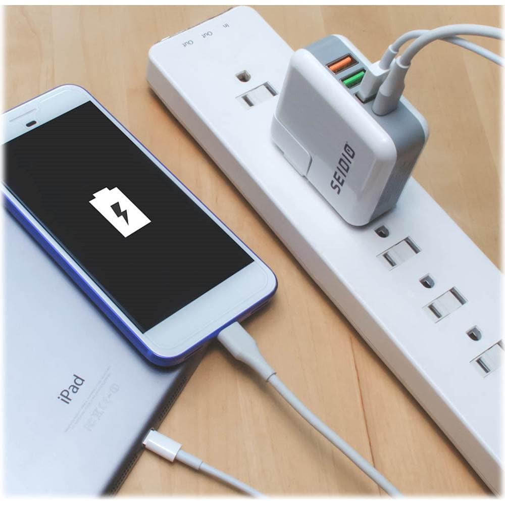 White ADP-TQ34S Seidio USB Travel Charger Car Charger for All