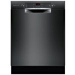 Front Zoom. Bosch - 300 Series 24" Front Control Built-In Dishwasher with Stainless Steel Tub - Black.