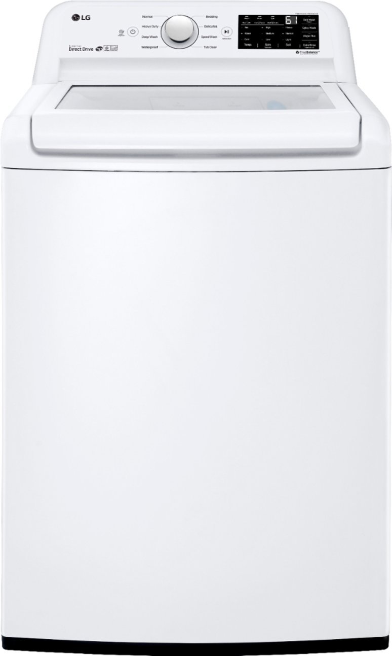 Zoom in on Front Zoom. LG - 4.5 Cu. Ft. High-Efficiency Top-Load Washer with TurboDrum Technology - White.