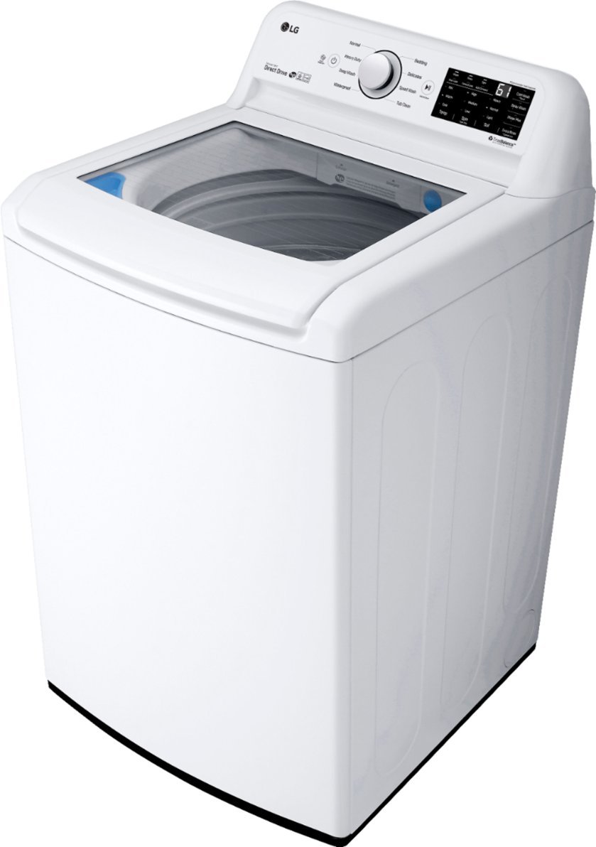 Zoom in on Left Zoom. LG - 4.5 Cu. Ft. High-Efficiency Top-Load Washer with TurboDrum Technology - White.