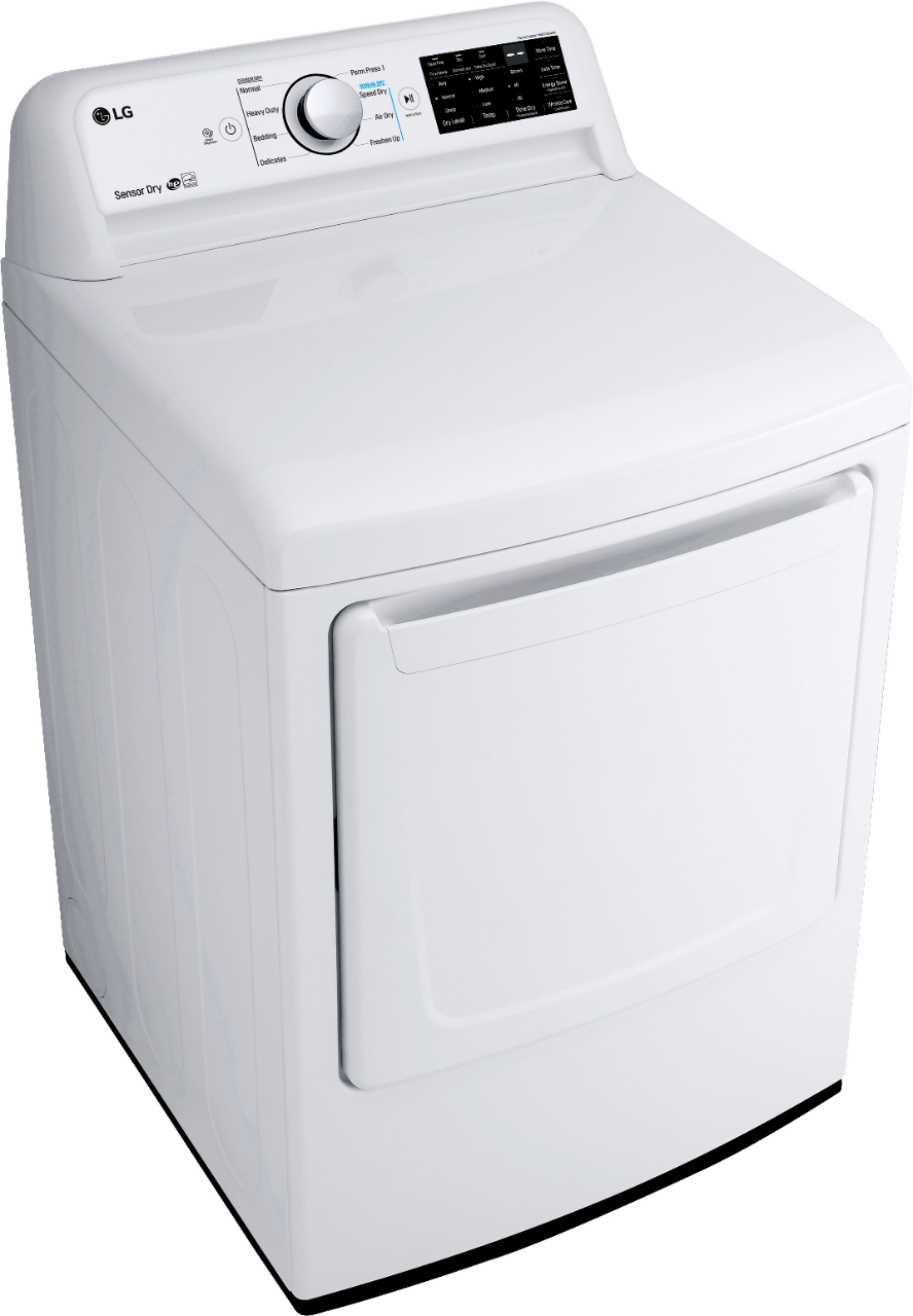 Angle View: LG - 7.3 Cu. Ft. Electric Dryer with Sensor Dry - White