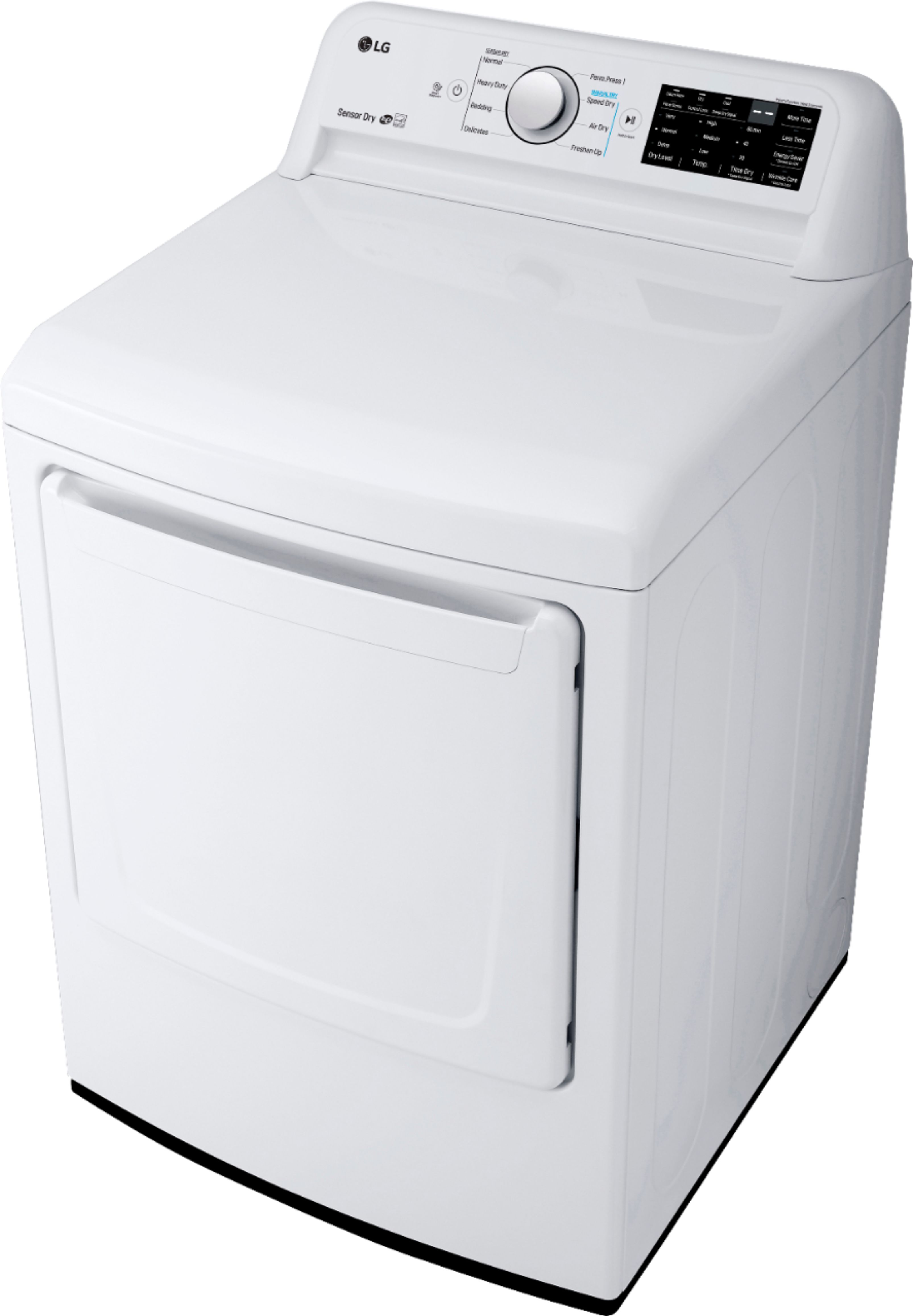 Left View: LG - 7.3 Cu. Ft. Electric Dryer with Sensor Dry - White