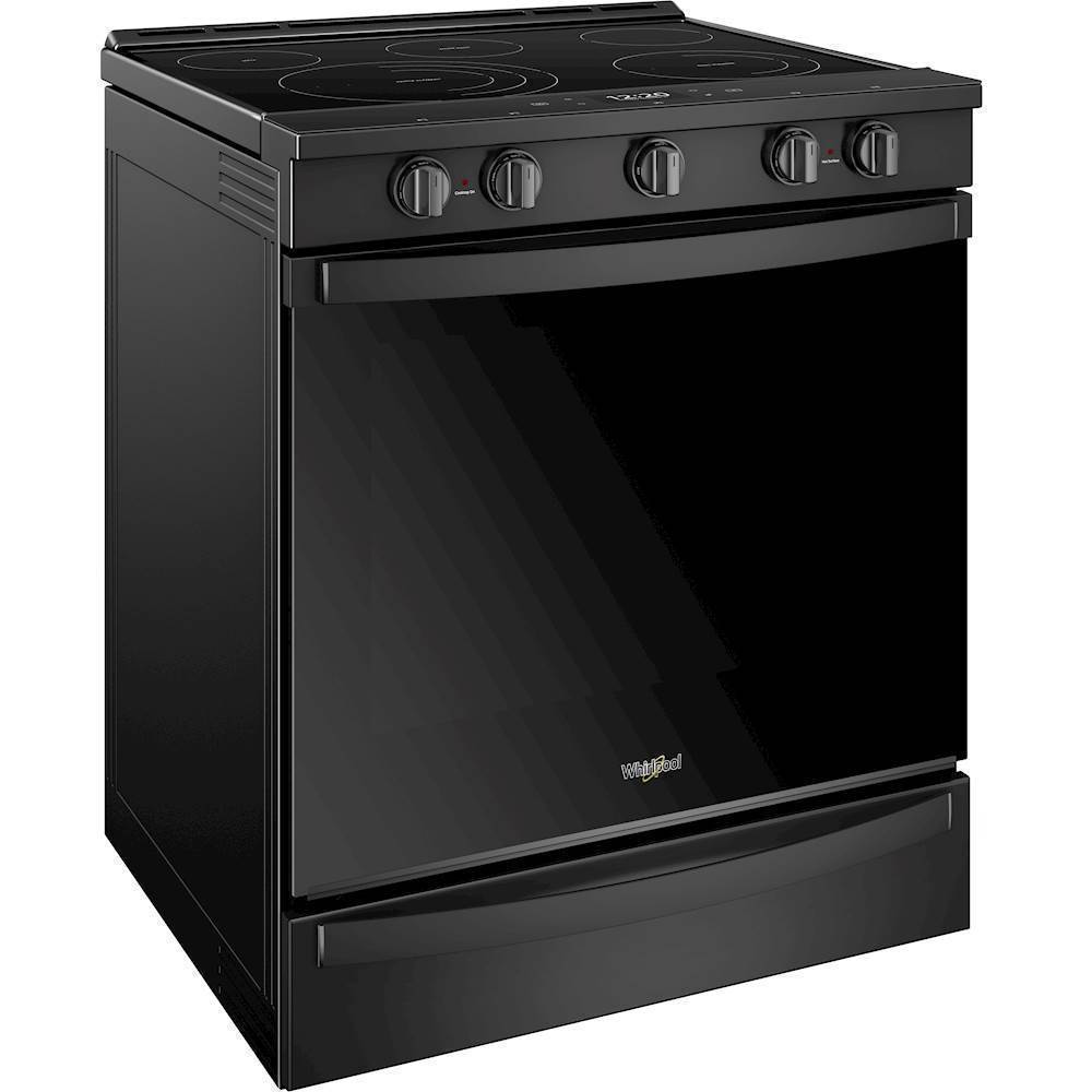 Angle. Whirlpool - 6.4 Cu. Ft. Self-Cleaning Slide-In Electric Convection Range - Black.