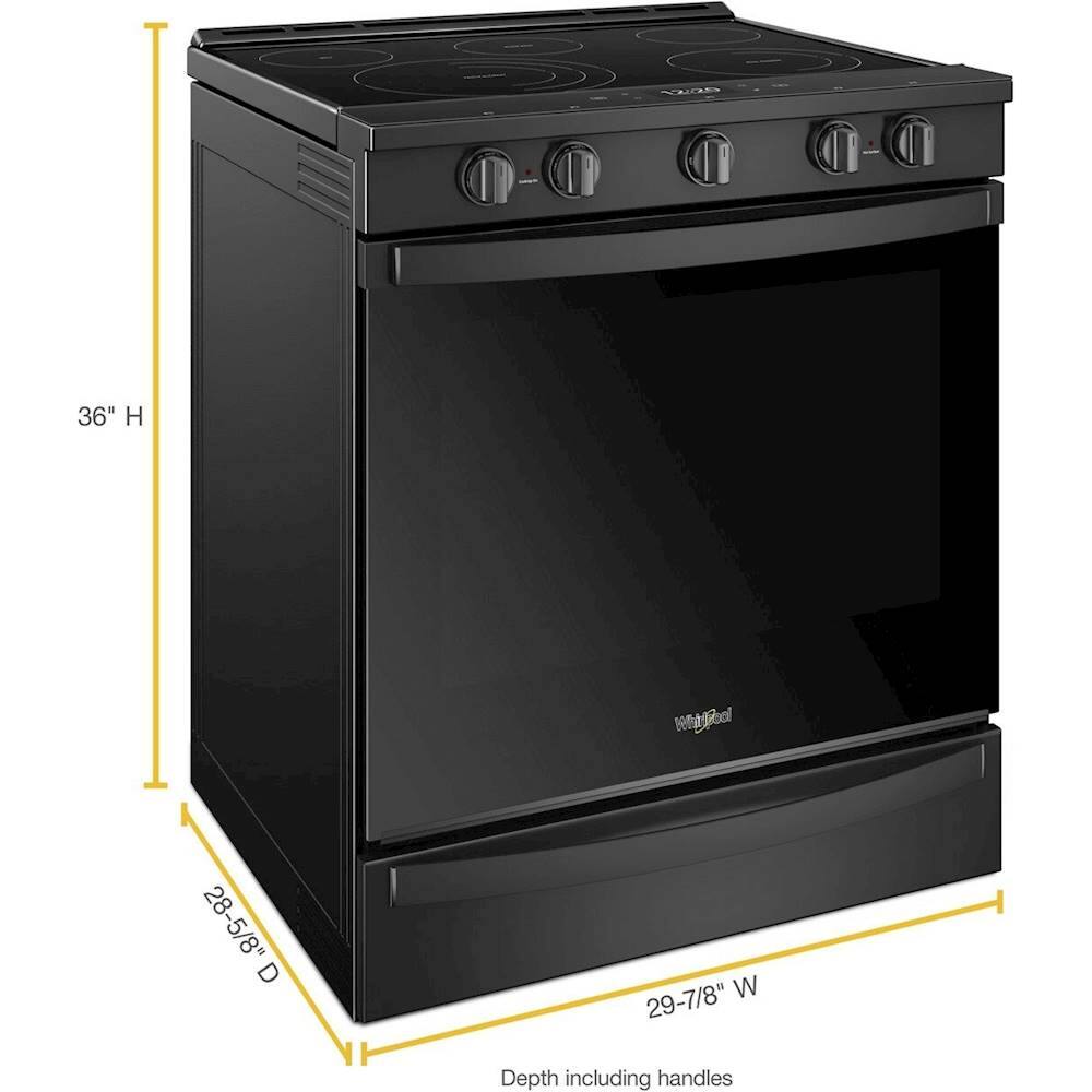 Alt View 16. Whirlpool - 6.4 Cu. Ft. Self-Cleaning Slide-In Electric Convection Range - Black.
