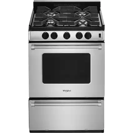 Front. Whirlpool - 3.0 Cu. Ft. Freestanding Gas Range - Stainless Steel.