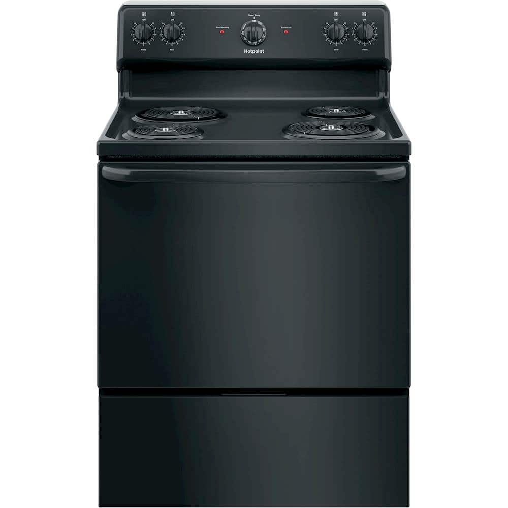 Front. Hotpoint - 5.0 Cu. Ft. Freestanding Electric Range - Black.