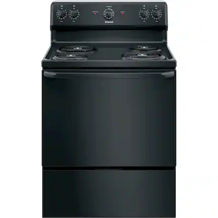 Front. Hotpoint - 5.0 Cu. Ft. Freestanding Electric Range - Black.