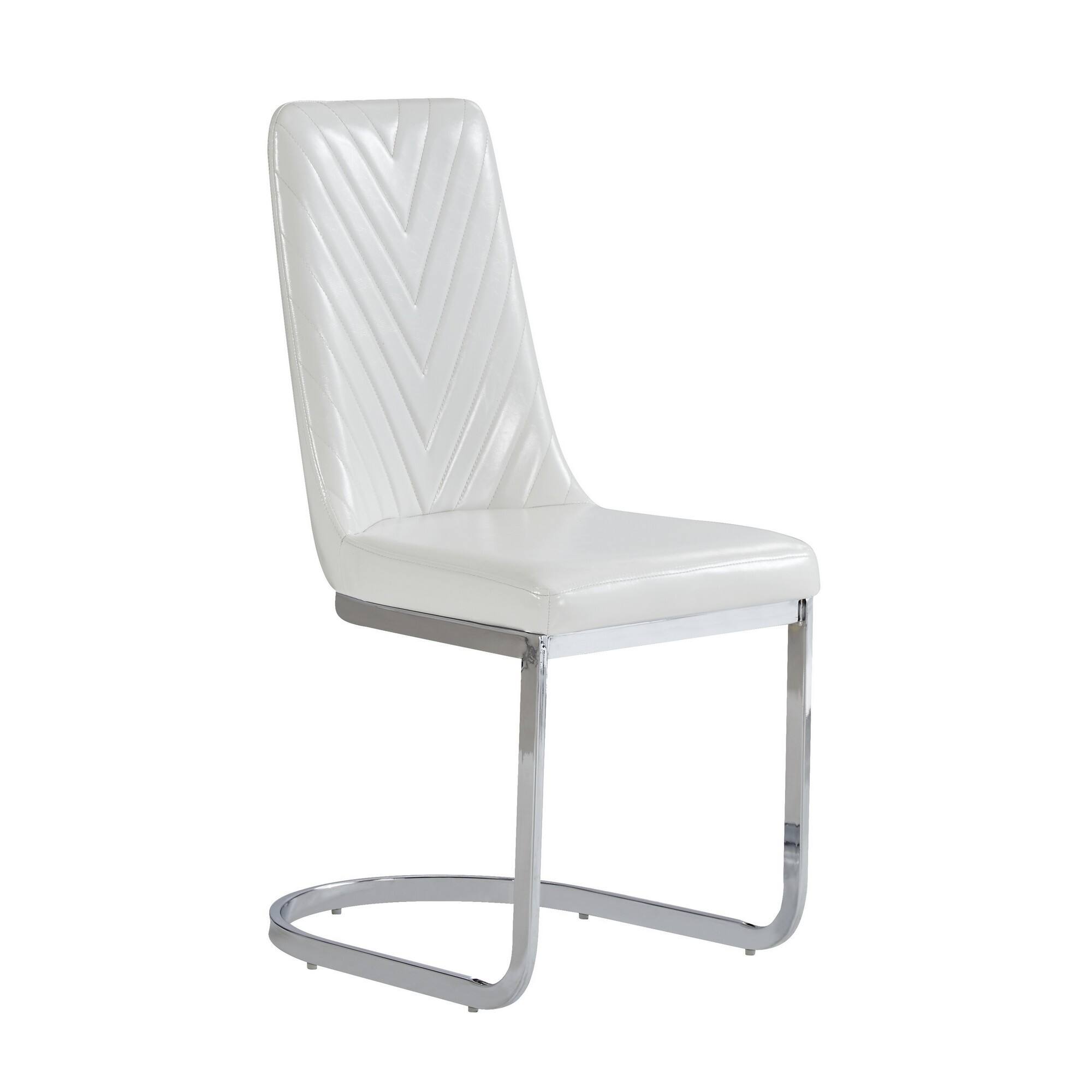 Left. Hivvago - Hivvago Set of Two Upholstered Dining Side Chairs - White.