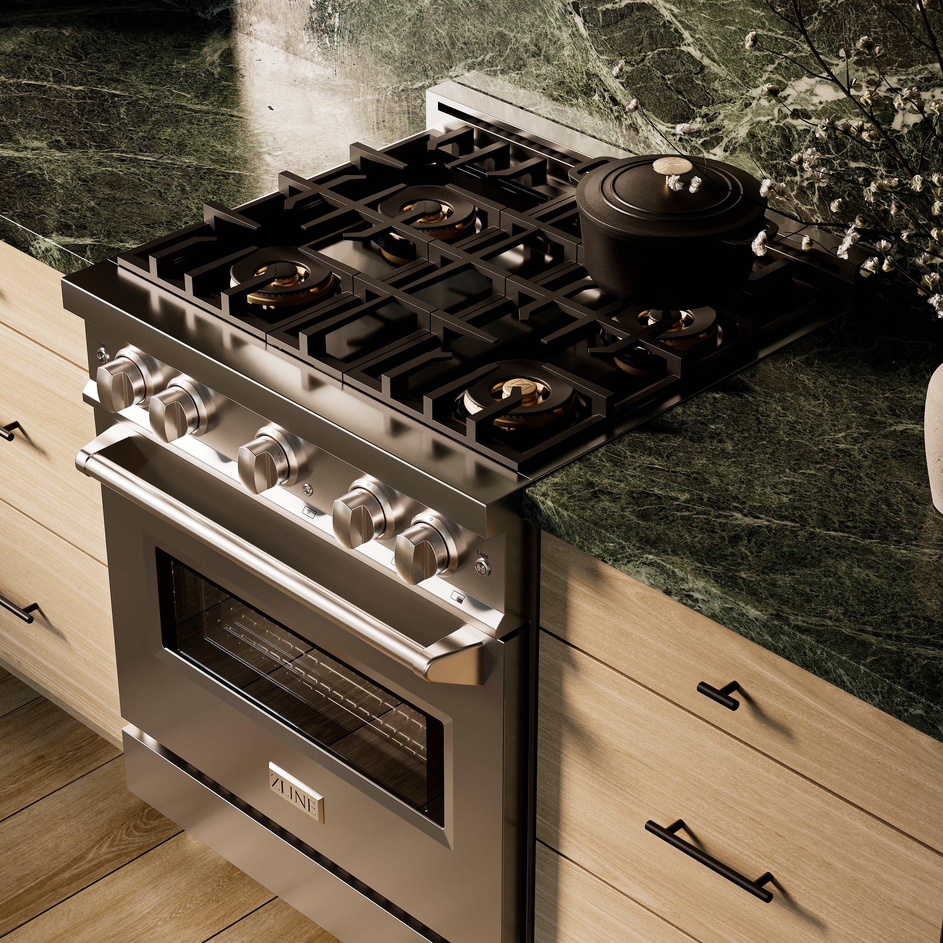 Alt View 7. ZLINE - 30 in. 4.2 cu. ft. Classic Freestanding Dual Fuel Range with 4 DuoPro Burners and Convection Oven in Stainless Steel - Stainless Steel.