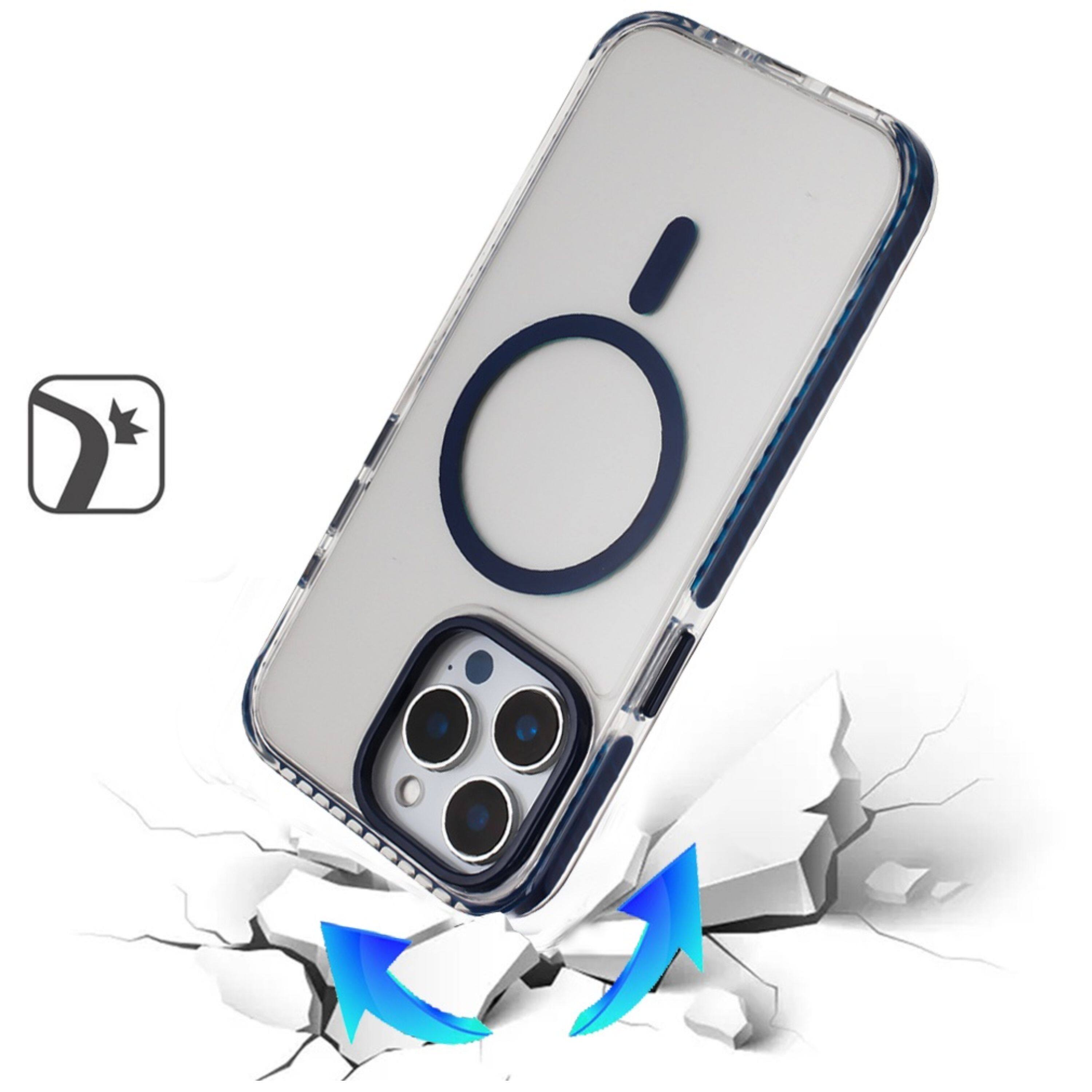 Left. Kitcheniva - Color-Matched Magnetic Case For iPhone 13 Pro Max Blue - Blue.