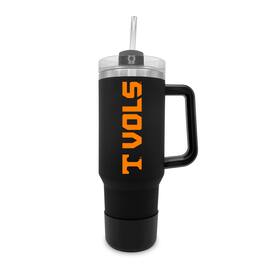 The Fanatic Group - Tennessee Volunteers 40oz. Stainless Tumbler with Handle & Removable Straw - Black