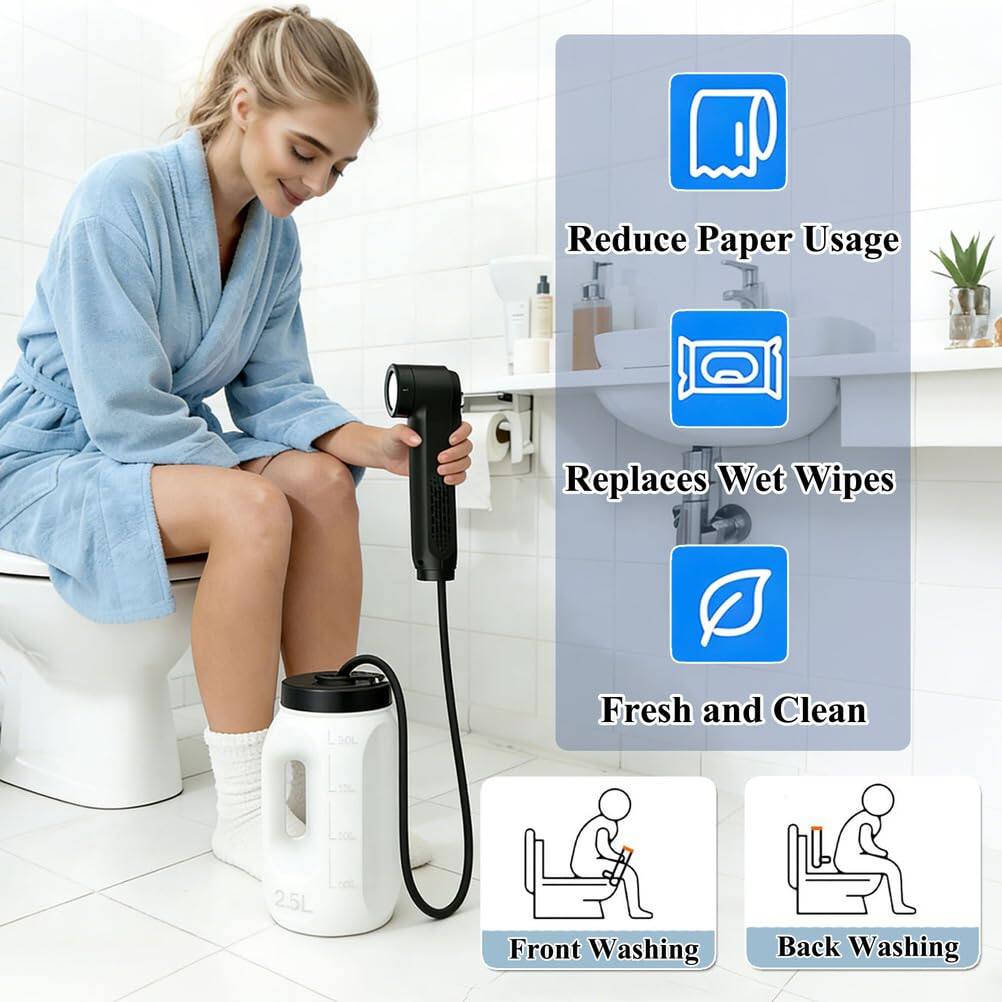 Reduce Paper Usage  
Replaces Wet Wipes  
Fresh and Clean  
2.5L  
Front Washing  
Back Washing