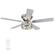 Angle. Breezary - 52'' Flush Mount Ceiling Fan with Light Kit, Low Profile Indoor Crystal Fan, 5 Blades, 6-Speed DC Motor, Remote, Timer - Chrome with Silver Blades.