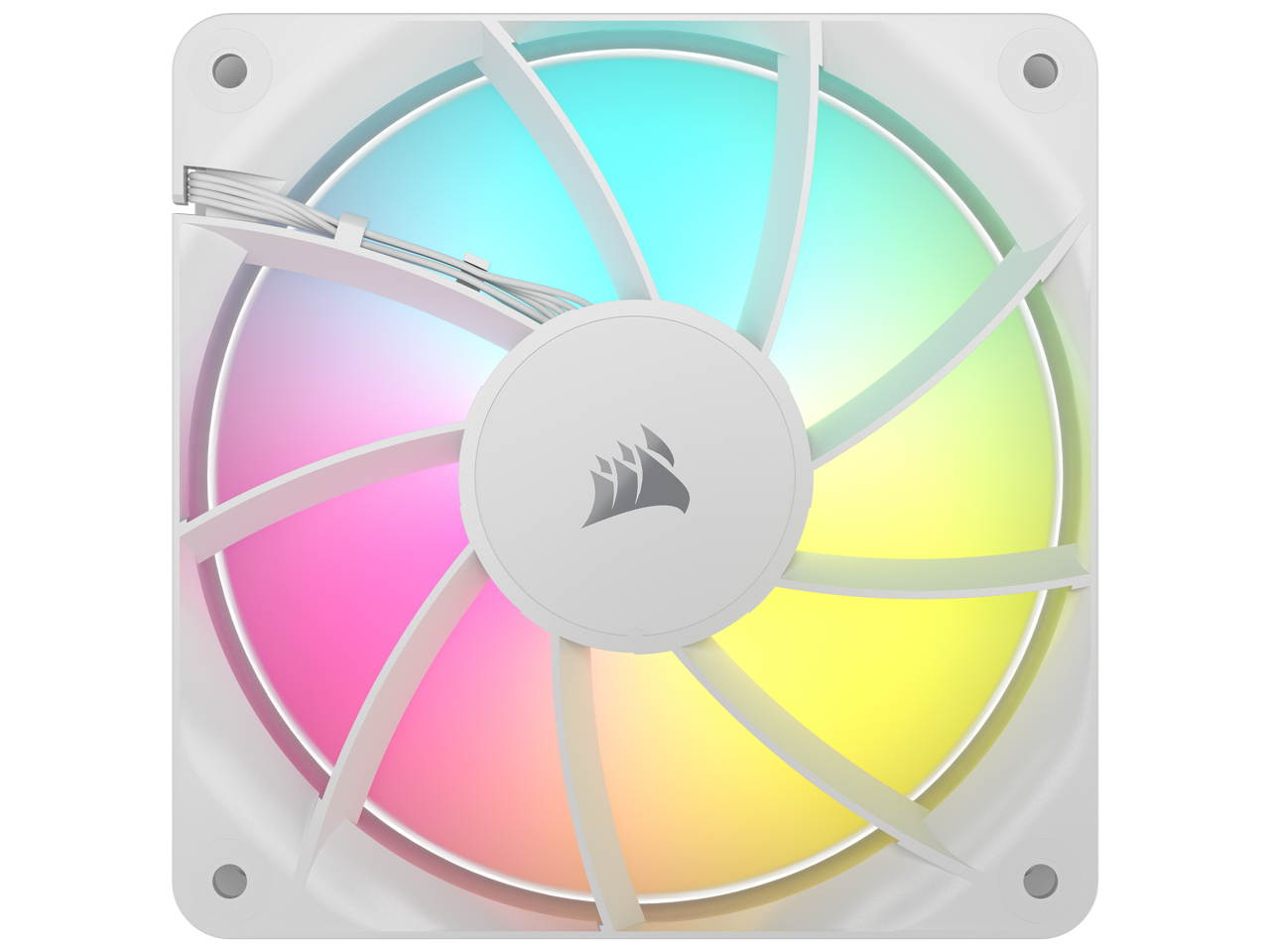 Alt View 1. CORSAIR - CORSAIR RS120 ARGB PWM Fan - White - Daisy-Chain Control - AirGuide Cooling - Magnetic Bearing - White.