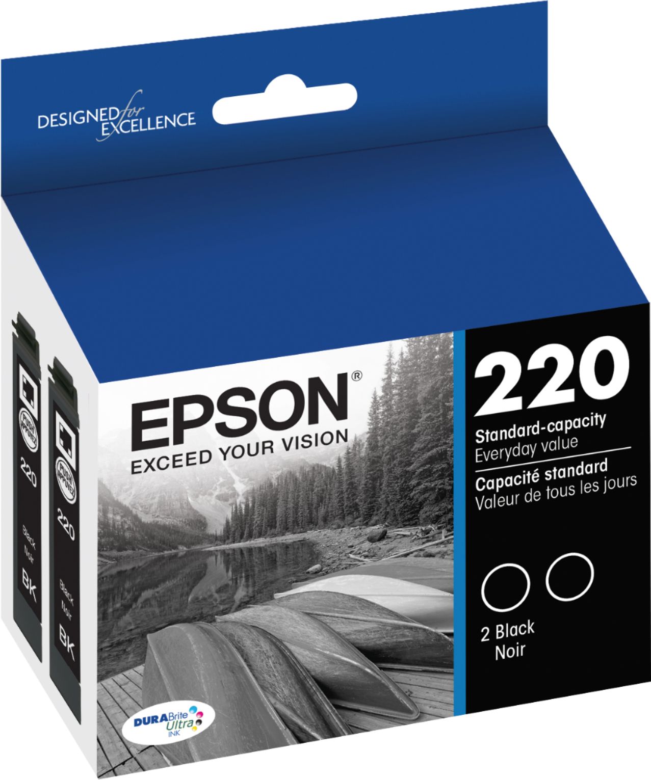 Best Buy Epson 220 2 Pack Standard Capacity Black Ink Cartridges Cyanmagentayellow Epson 7458