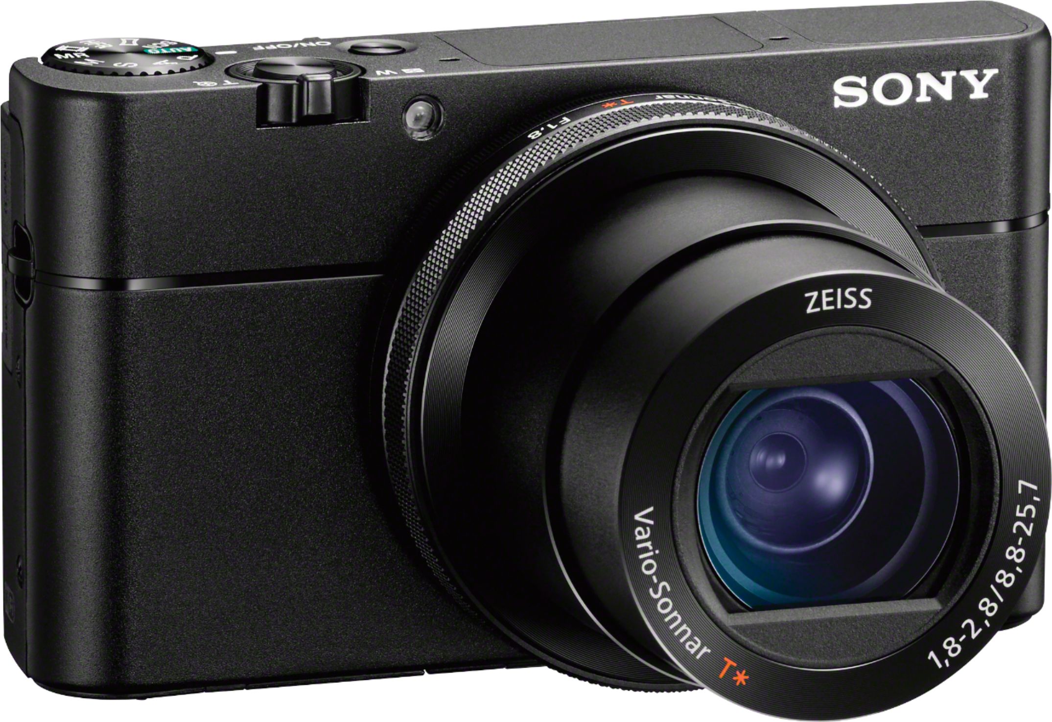 Angle View: Sony - Cyber-shot DSC-RX100 V 20.1-Megapixel Digital Camera - Black