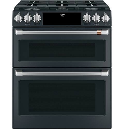 Café - 6.7 Cu. Ft. Self-Cleaning Slide-In Double Oven Gas Convection Range - Matte Black