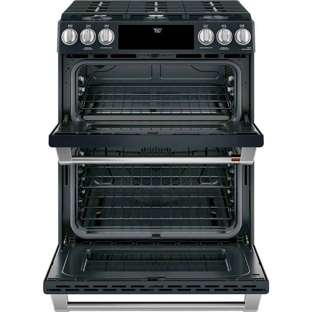Alt View 12. Café - 6.7 Cu. Ft. Slide-In Double Oven Gas True Convection Range with Built-In Wi-Fi.