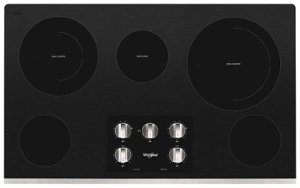 Whirlpool - 36" Electric Cooktop - Stainless steel - Front_Zoom