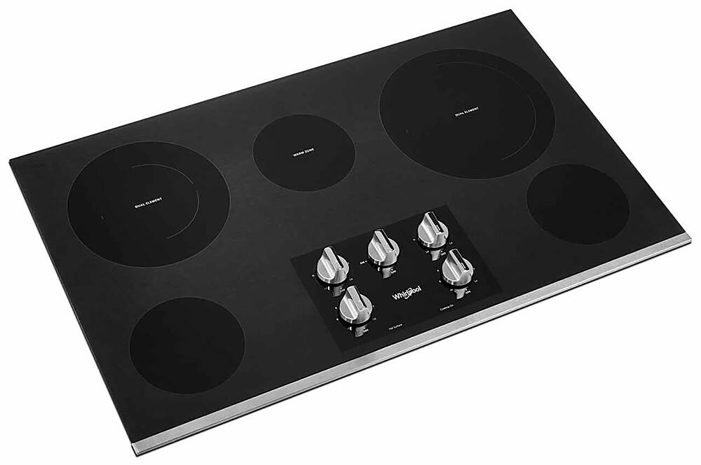 Left. Whirlpool - 36" Electric Cooktop - Stainless Steel.