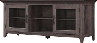 Bell'O - TV Stand for Most Flat Panel TV's Up to 65" with Glass-Front Cabinets - Embossing Oak - Front_Zoom
