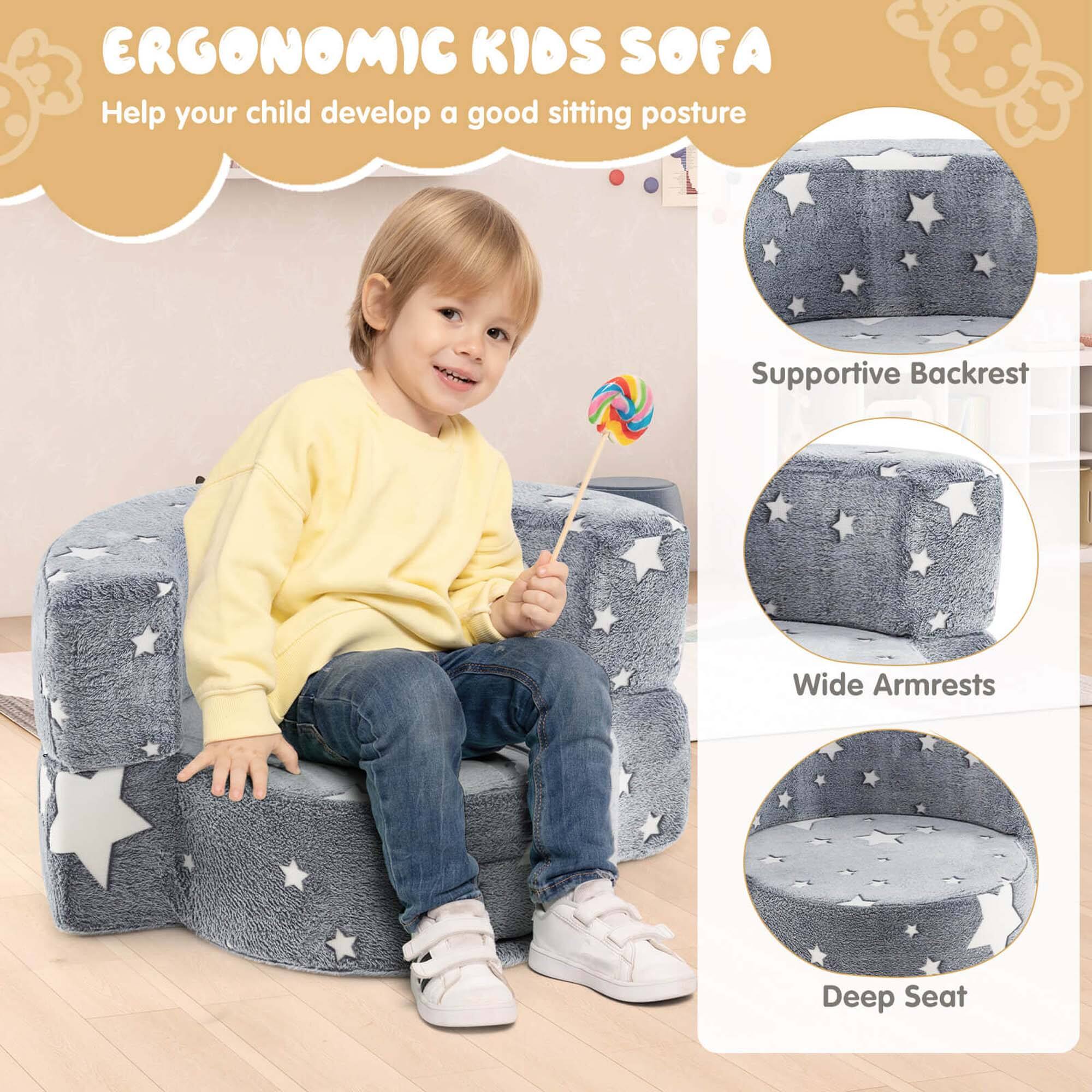 ERGONOMIC KIDS SOFA  
Help your child develop a good sitting posture  

- Supportive Backrest  
- Wide Armrests  
- Deep Seat