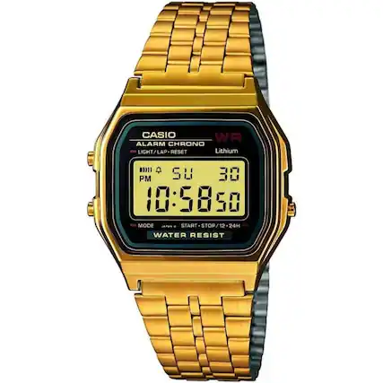 CASIO WR ALARM CHRONO
LIGHT/LAP-RESET
Lithium
50 PM
10:58:50
MODE
JAPAN
START/STOP/12-24H
WATER RESIST