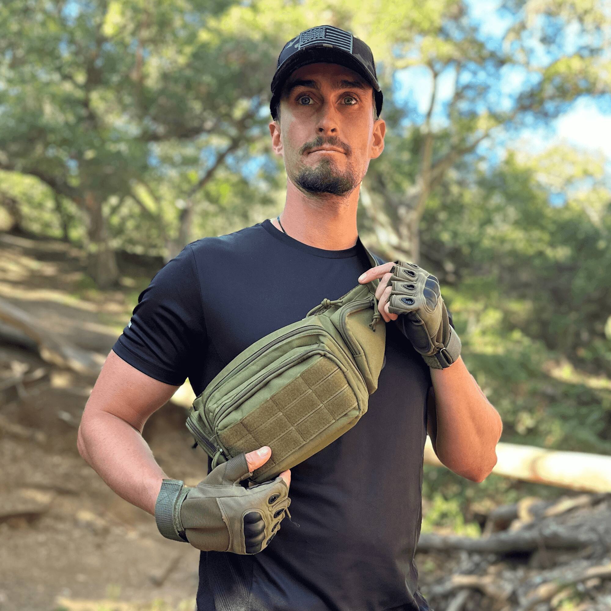 Alt View 2. JupiterGear - Tactical Military Fingerless Airsoft Gloves for Outdoor Sports, Paintball, and Motorcycling - Green.