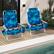 Alt View 3. Costway - 2-Pack Folding Backpack Beach Chair 5-Position Outdoor Reclining Chairs with Pillow - Dark Blue.